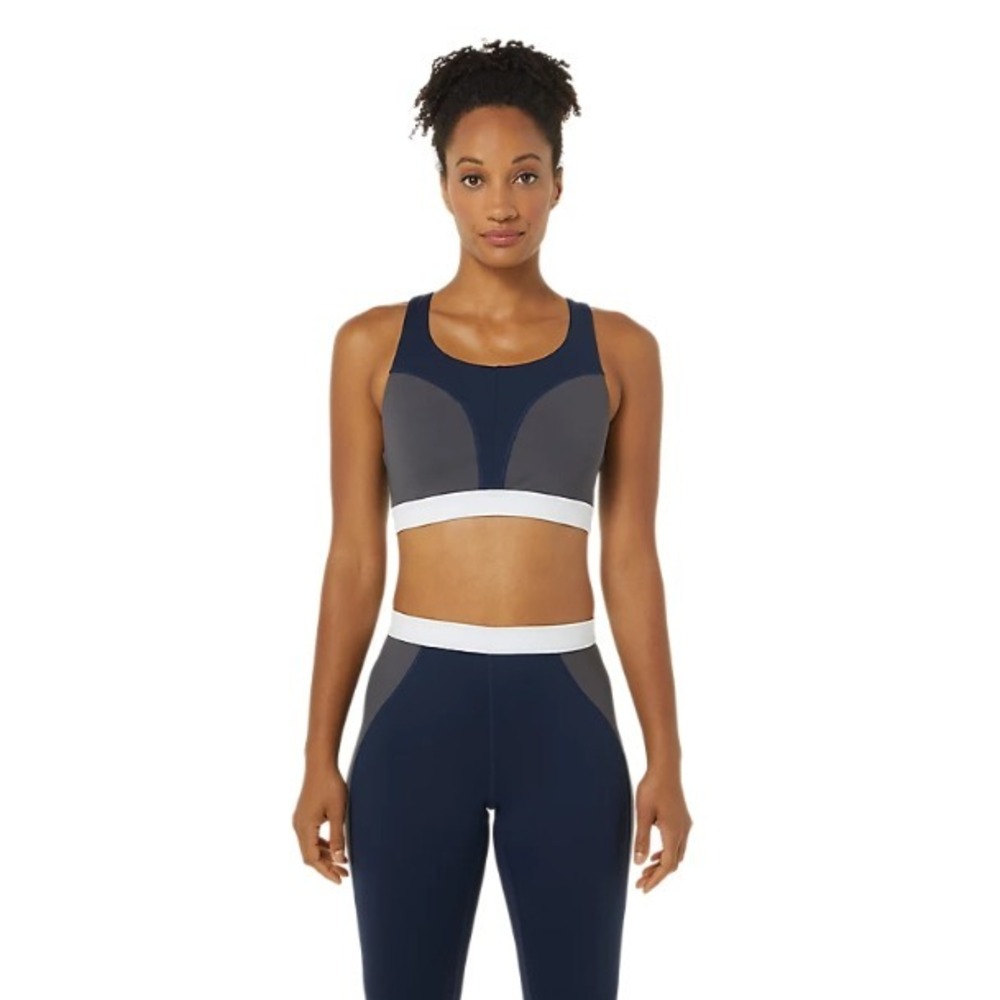 ASICS® (Women's XS) The New Strong rePURPOSED™ Sports Bra, Peacoat/Piedmont Grey